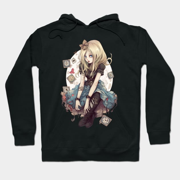 Inked Gothic Alice in Wonderland Hoodie by ForbiddenGeek